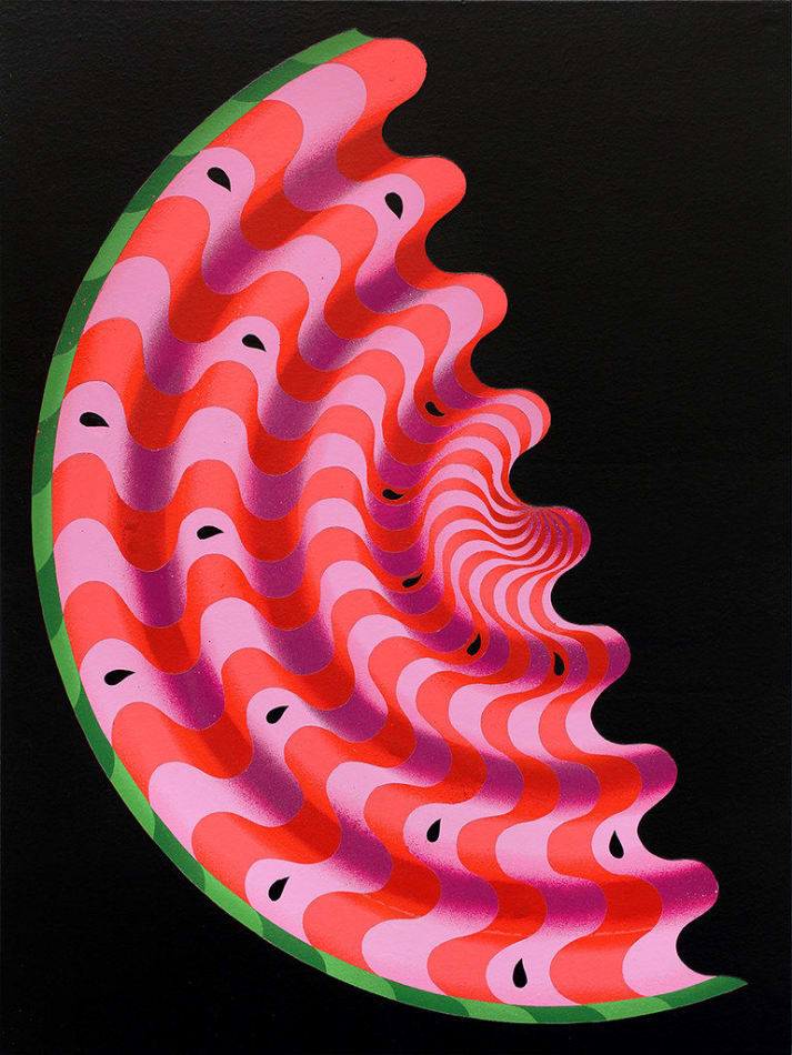 abstracted painting of a watermelon