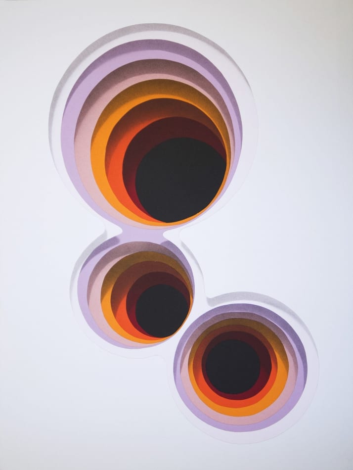 1010 abstract painting pink and orange detail