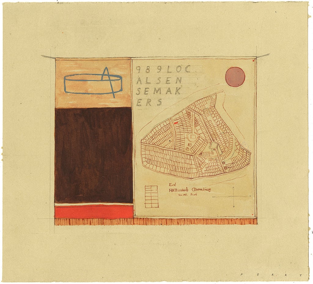 Pat Perry drawing with diagram and pool