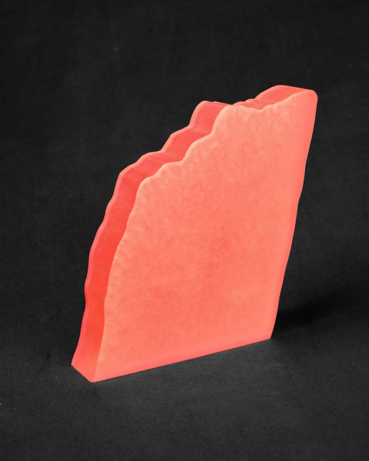 Rachel Strum resin neon sculpture abstract - orange