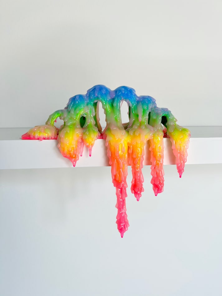 Dripping sculpture with a rainbow gradient by Dan Lam
