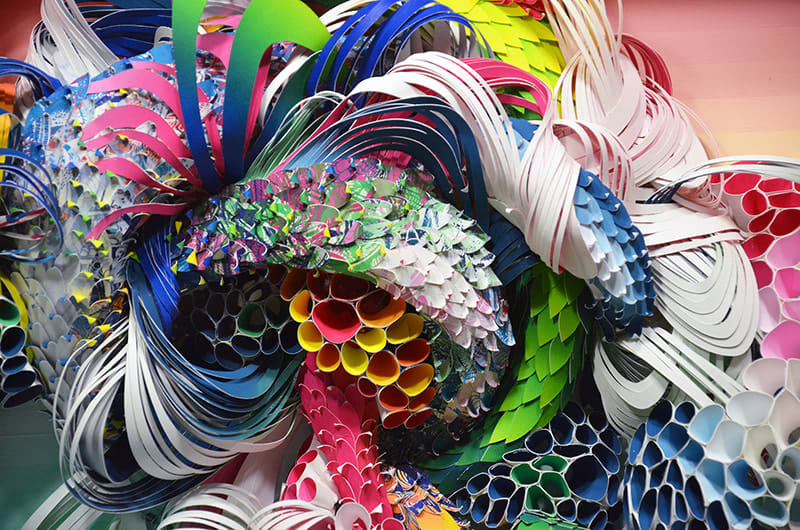 Crystal Wagner colorful biomorphic paper sculpture