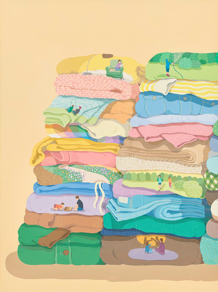 Detail section of dear moments tryptich by Danym Kwon