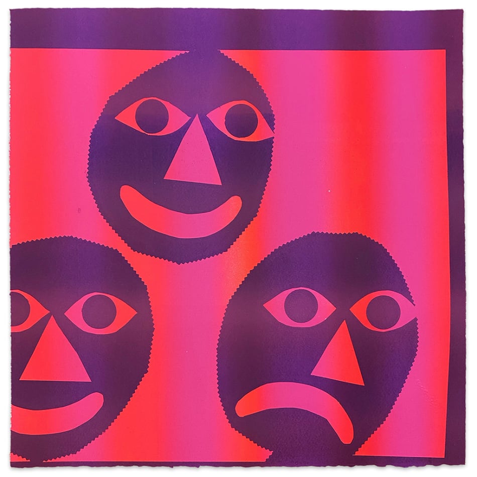 Karen Lederer faces monoprint