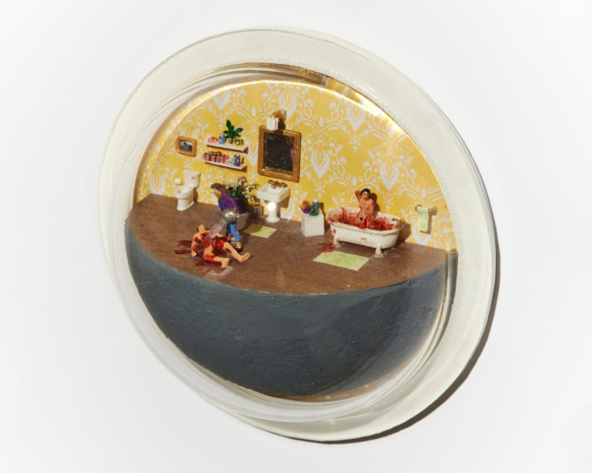 Abigail Goldman's sculpture of bathroom murder scene