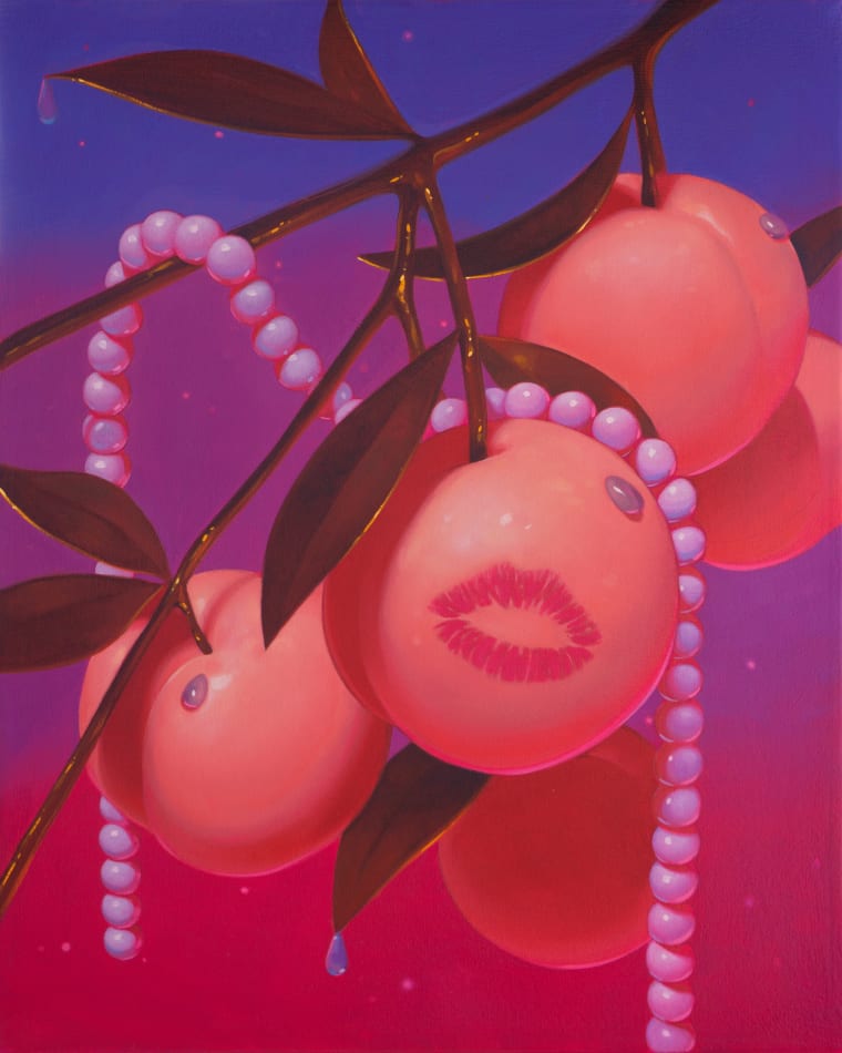 Megan Ellen MacDonald painting of oranges and pearls