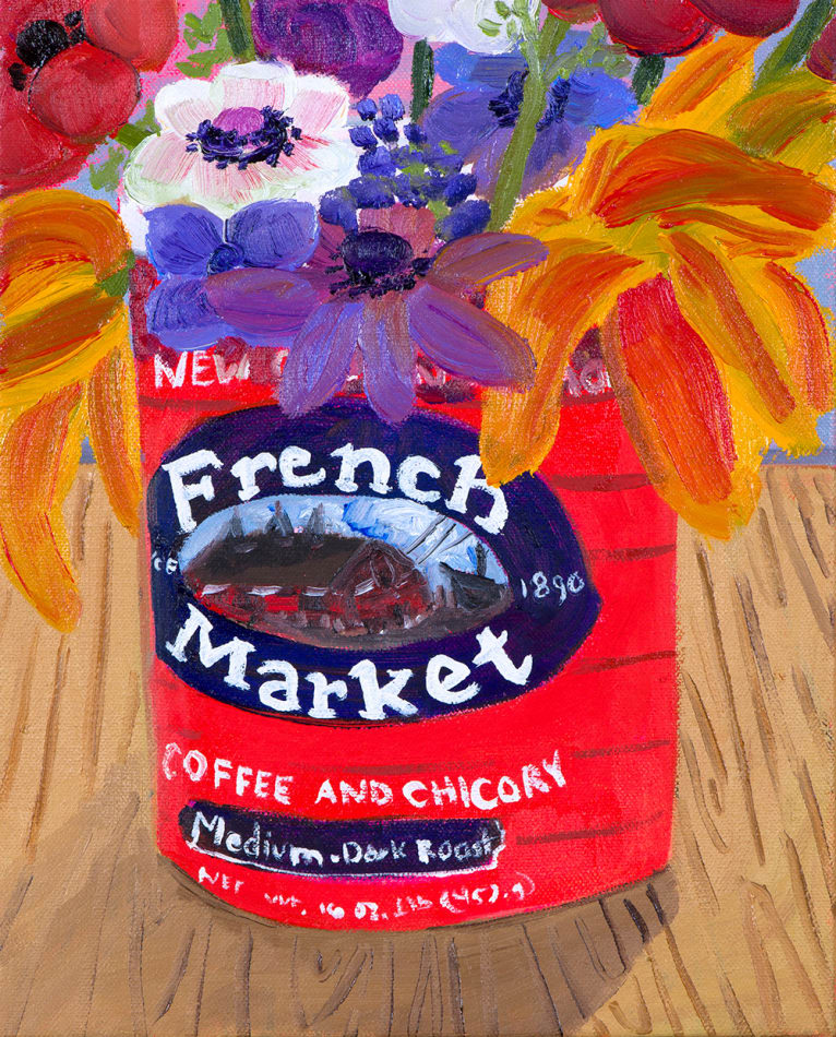 Anna Valdez, Garden Flowers in French Market Can, 2017