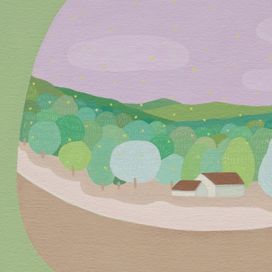 Danym Kwon's panting of a vase with a scene inside it
