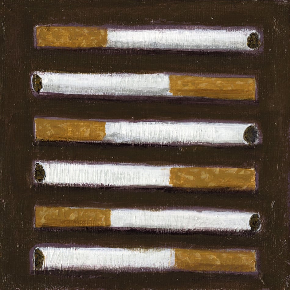 Gabe Langholtz painting of cigarettes