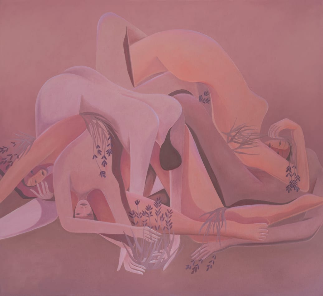 Laura Berger painting of reclining figures