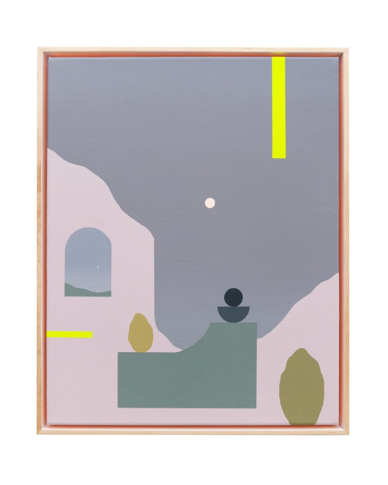 Madeleine Tonzi painting of abstracted desert landscape in dusk pastel tones