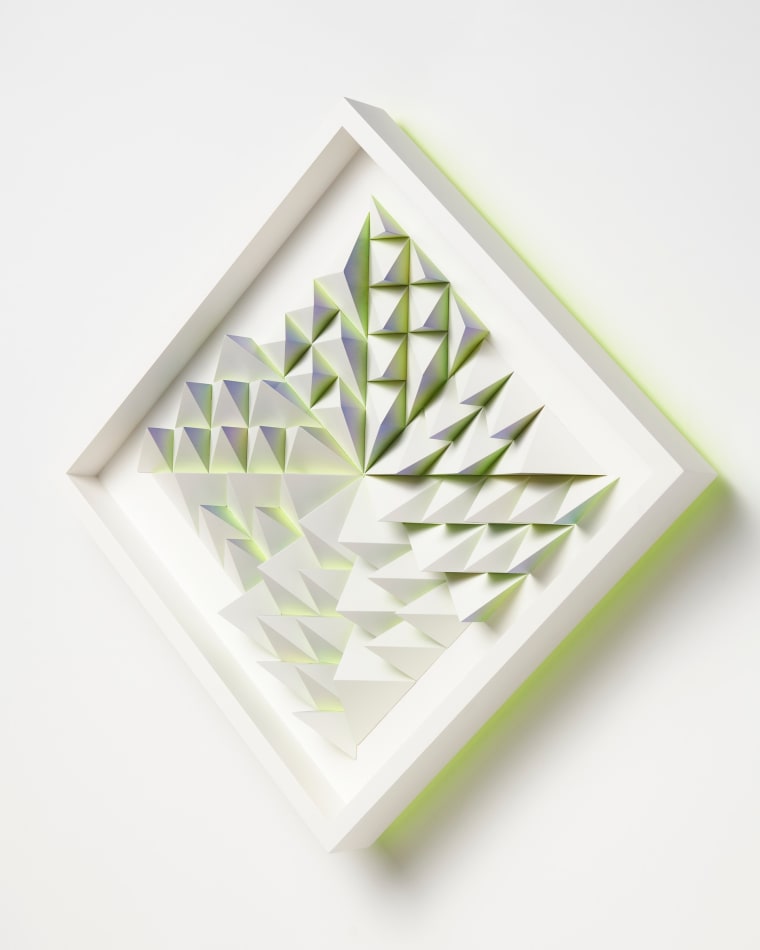 wooden wall sculpture by sean newport - green
