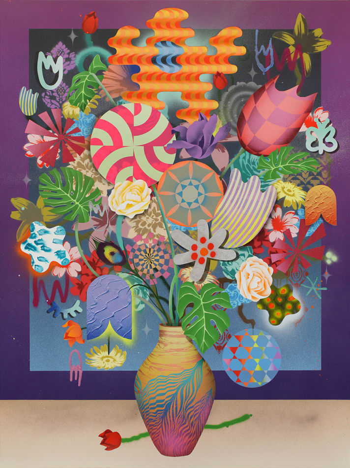 painting of a vase of flowers