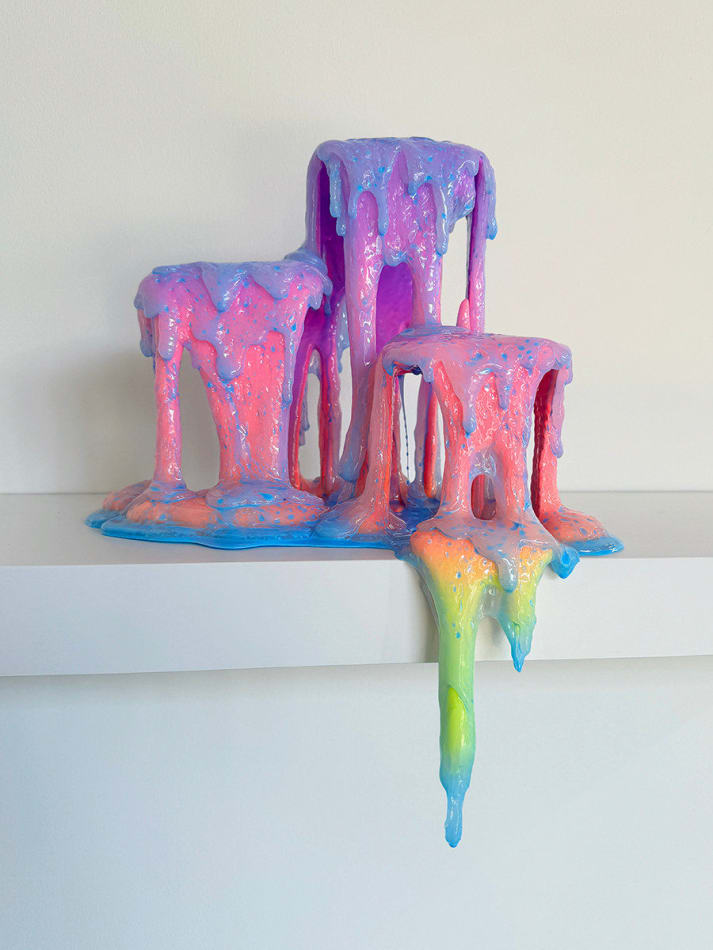 abstract brightly colored dripping sculpture by Dan Lam
