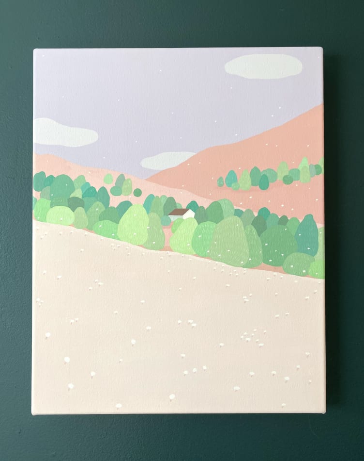 Danym Kwon's panting of a vase with a scene inside it