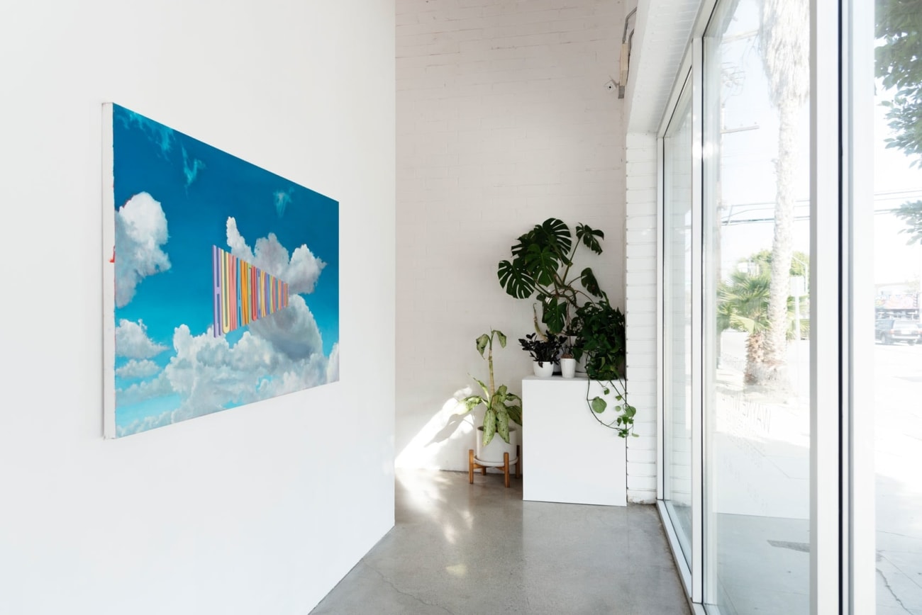 Installation image of at Hashimoto Contemporary Los Angeles of Wayne White's exhibition Jumping From Ice Floe to Ice Floe