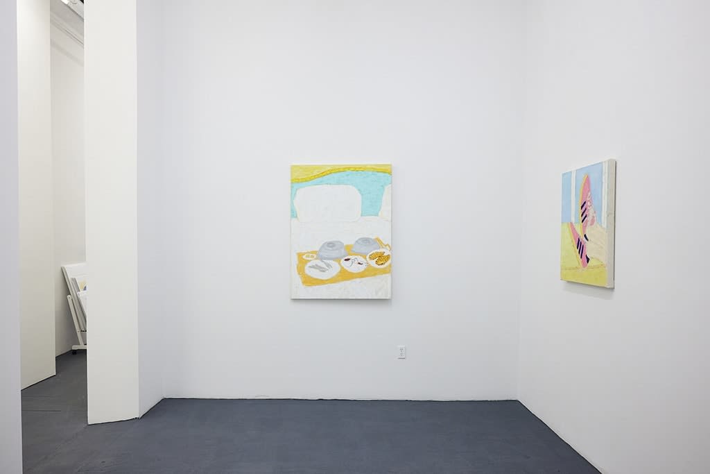 Photograph of Michael McGregor's paintings installed at the New York gallery space