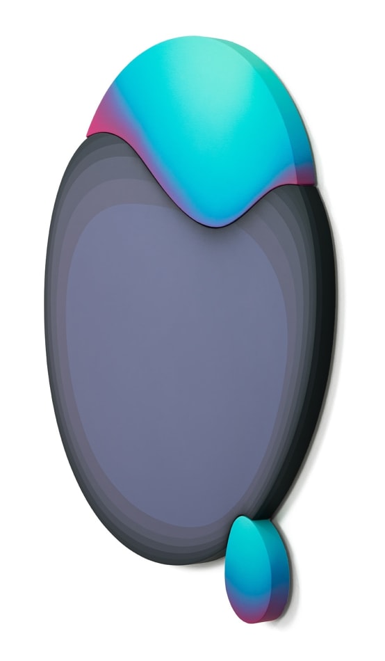 Jan Kaláb side view of black gradient circle with melting cool gradient on the outside