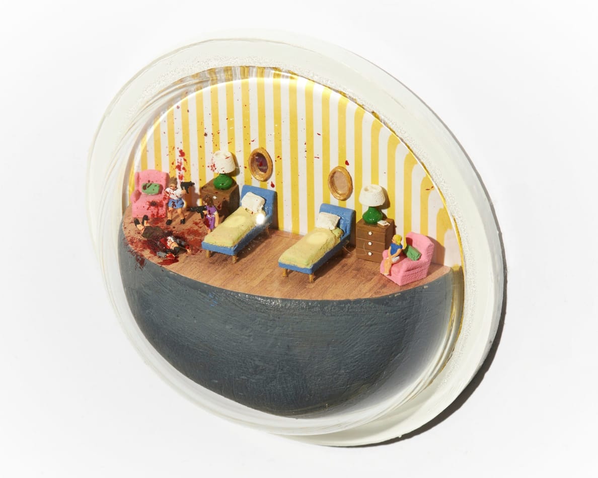 Abigail Goldman's sculpture of a murder in a bedroom Abigail Goldman's sculpture of a murder scene in a bedroom