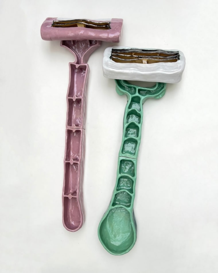 Annie Duncan - detail image of ceramic razors.