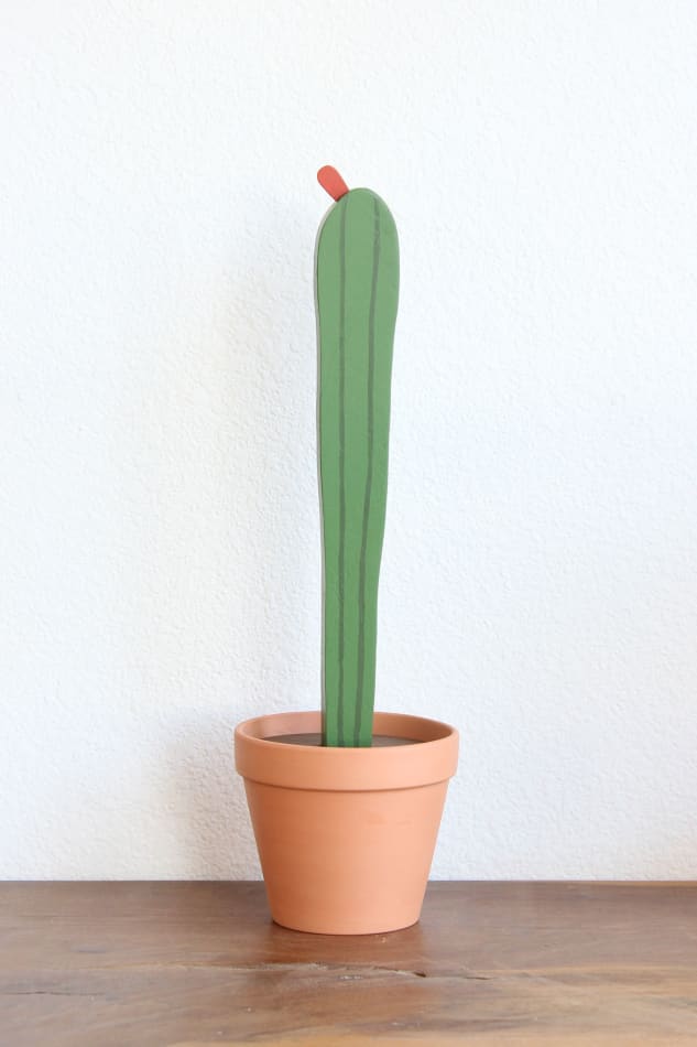 Jeff Canham cactus sculpture in terracotta pot
