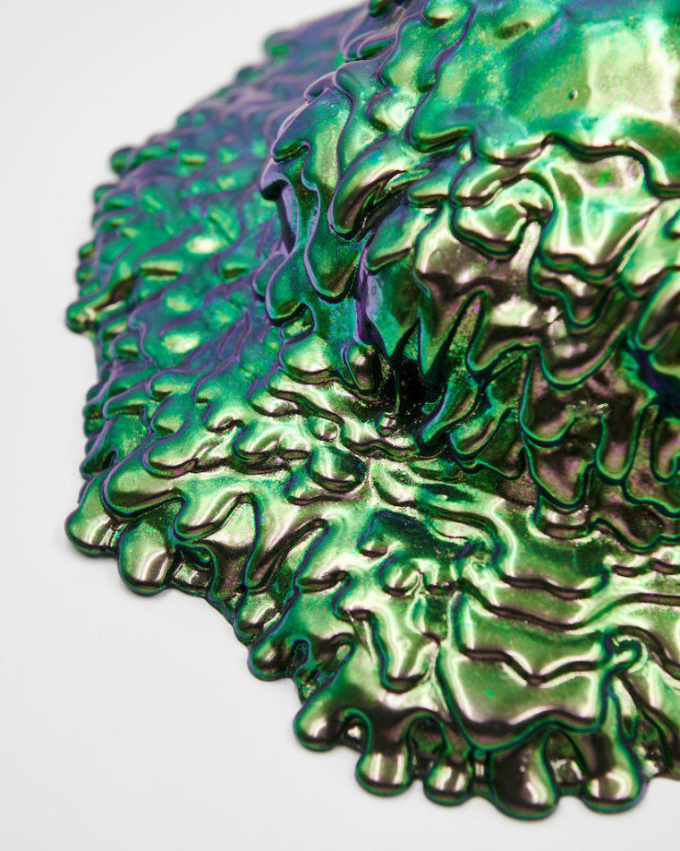 Dan Lam green blob sculpture detail