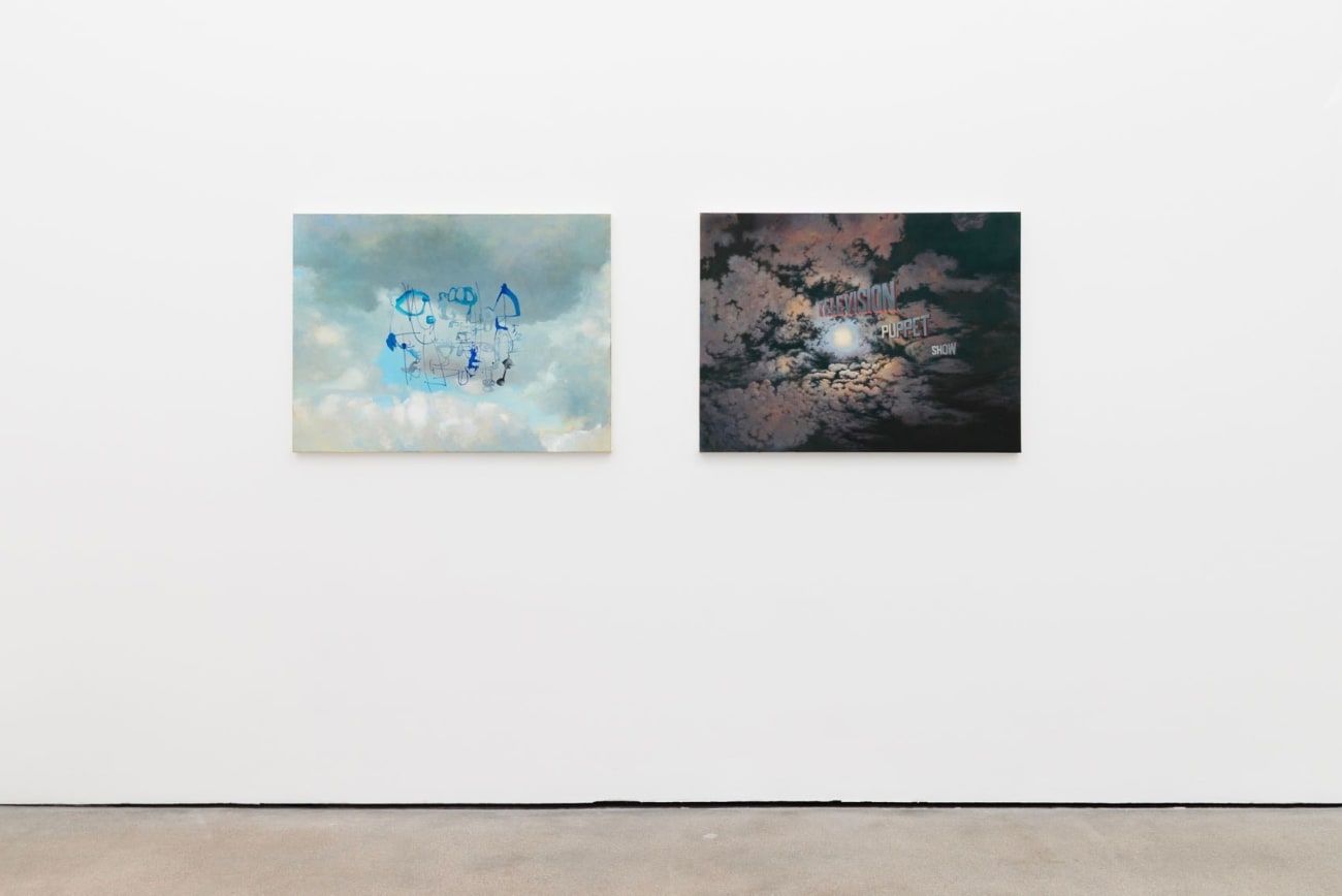 Installation image of at Hashimoto Contemporary Los Angeles of Wayne White's exhibition Jumping From Ice Floe to Ice Floe
