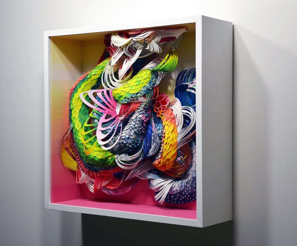 Crystal Wagner colorful biomorphic paper sculpture