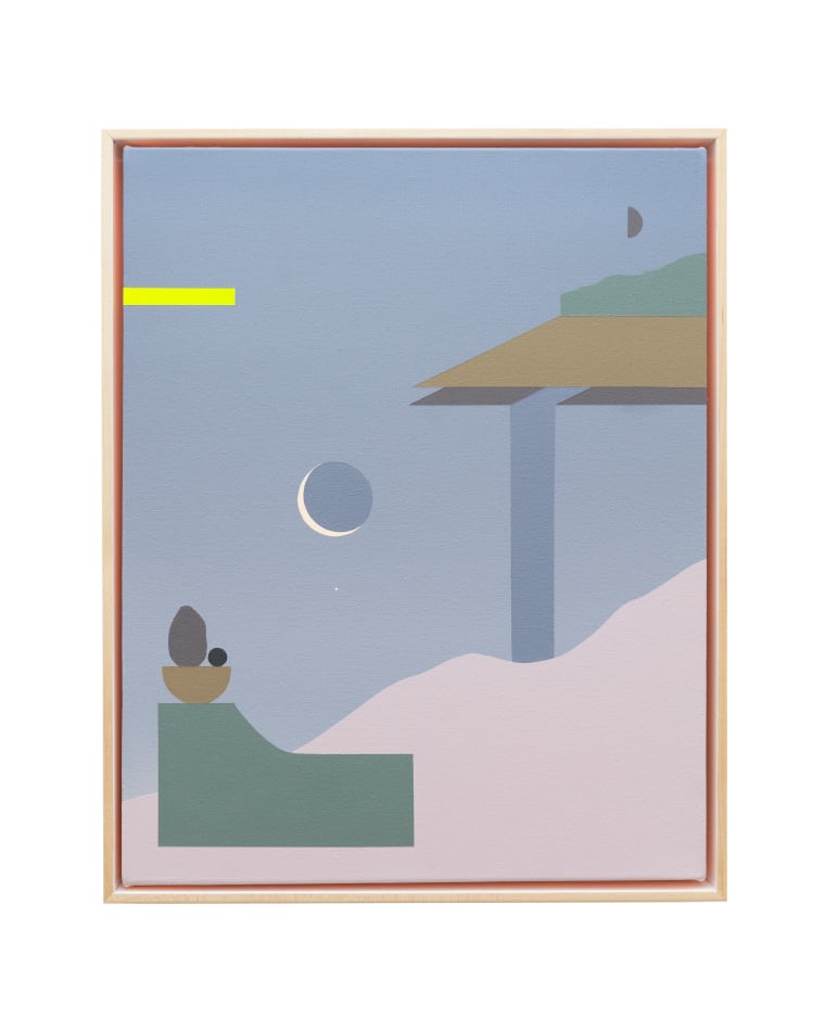 Madeleine Tonzi painting of abstracted desert landscape in dusk pastel tones