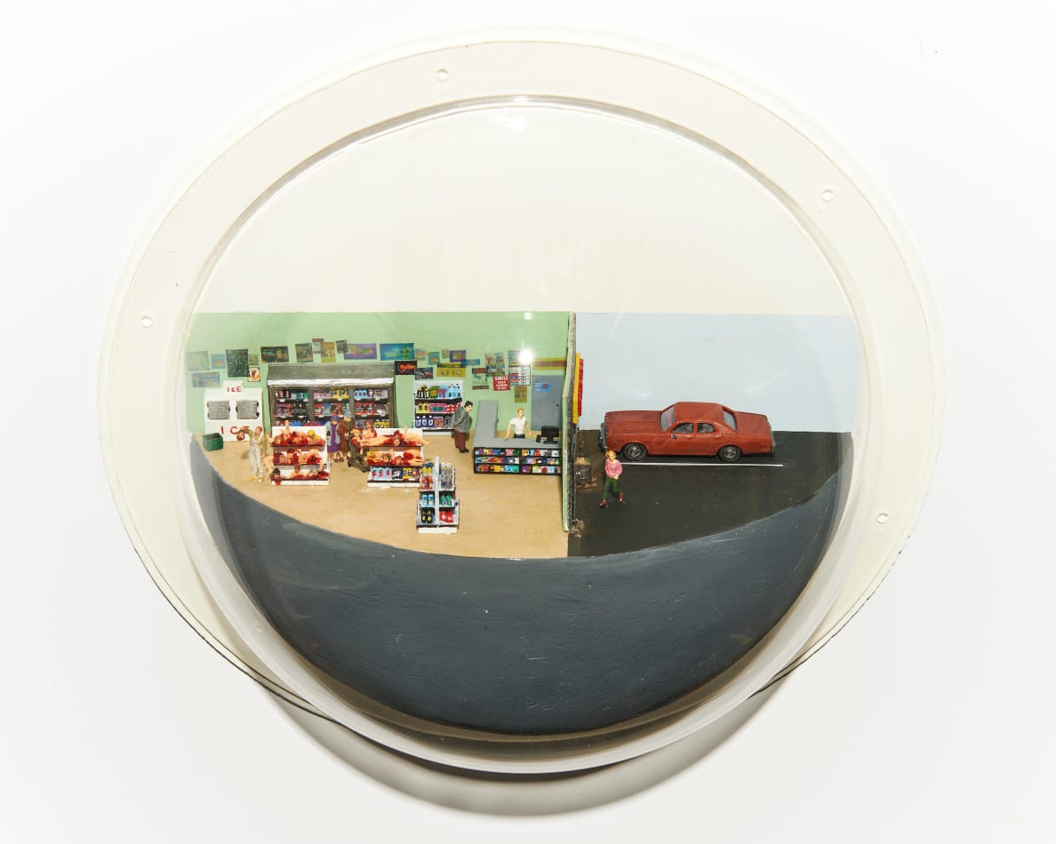 Abigail Goldman's sculpture of a parking lot and market