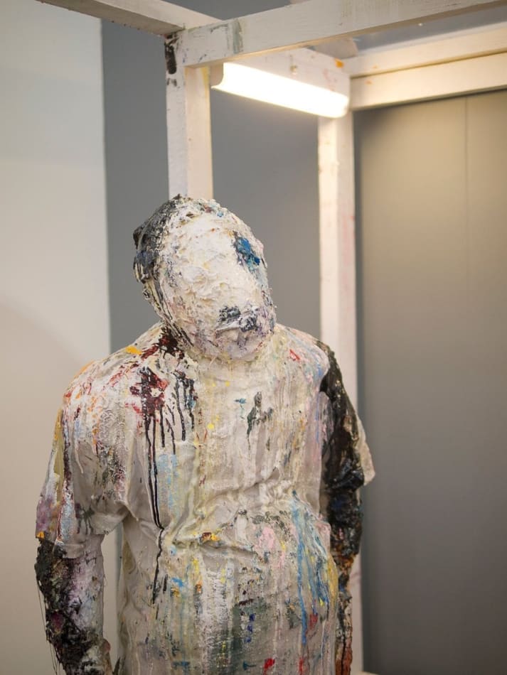 Brett Amory large scale installation featuring two figures detail