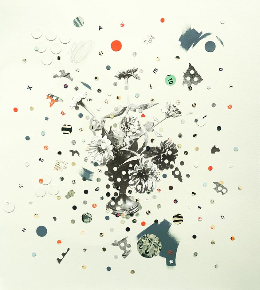 Lizzie Gill flower hole punch collage