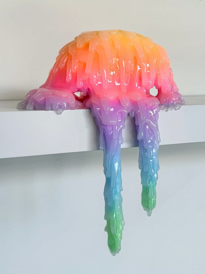 abstract brightly colored dripping sculpture by Dan Lam