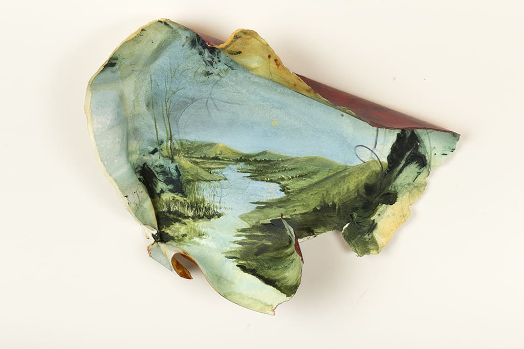 Gregory Euclide landscape on shaped paper