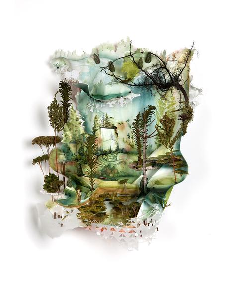 Gregory Euclide mixed media abstracted nature scene