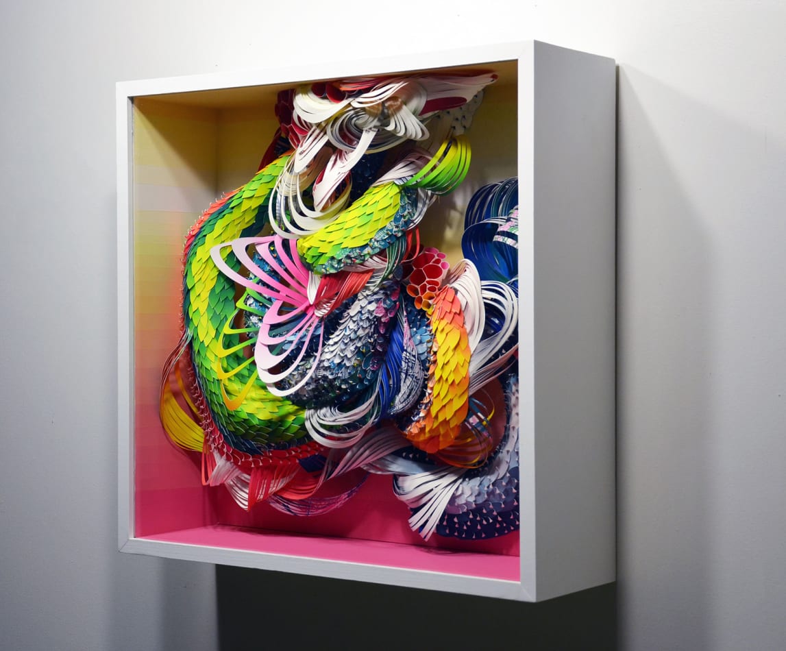 Crystal Wagner colorful biomorphic paper sculpture