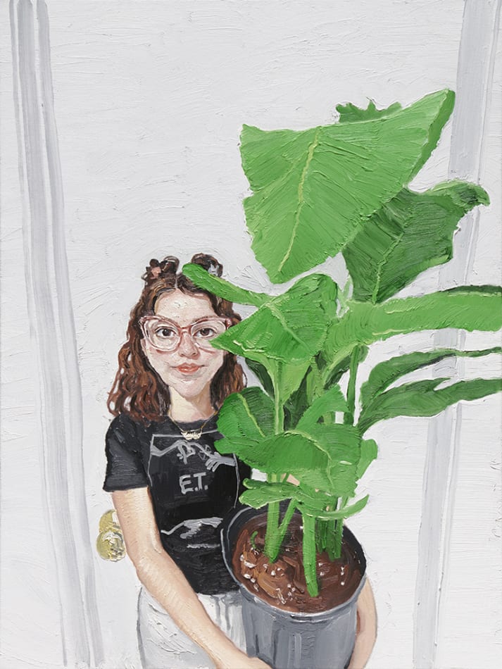Emilio Villalba portrait of woman with plant