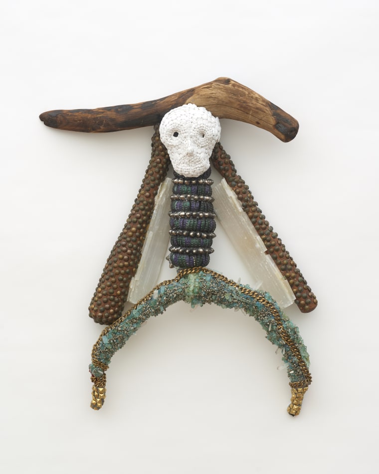 Lucien Shapiro, Floating on a Pyramid Below a Golden Tipped Moon Spirit Totem, 2019