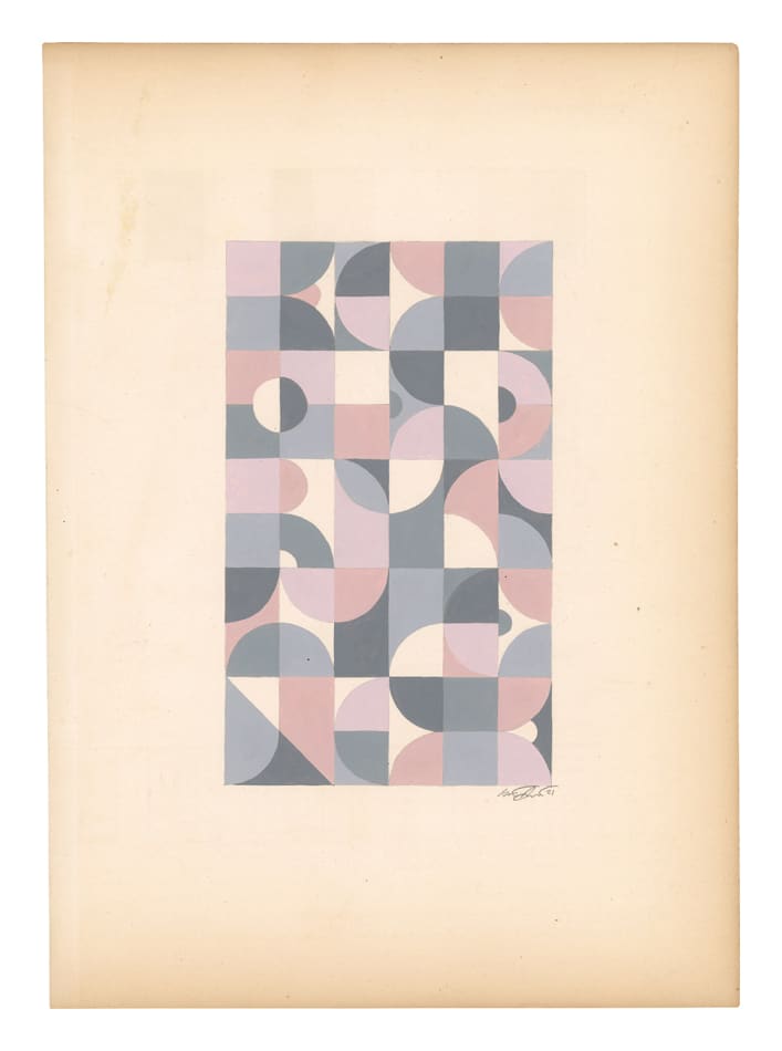 Scott Albrecht framed work on paper geometric pattern