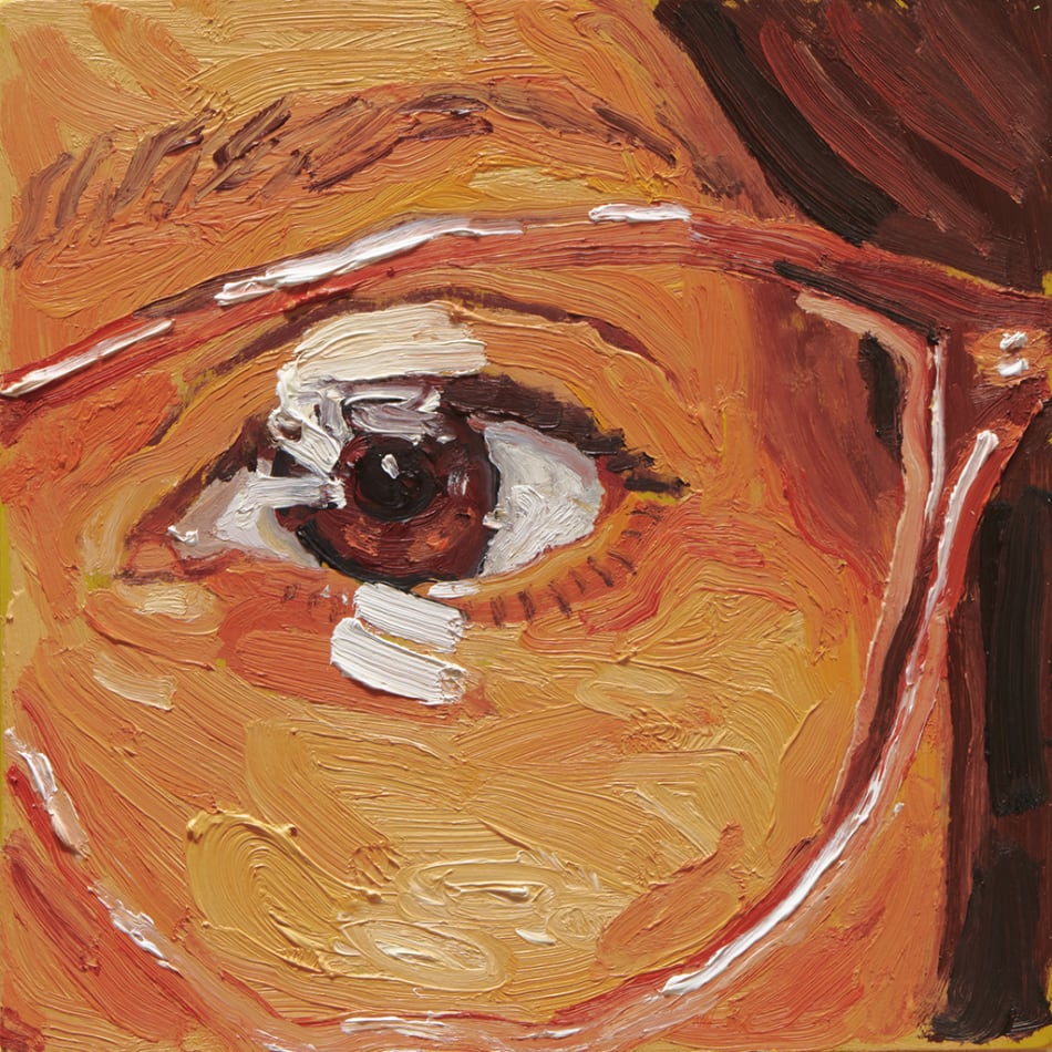 Emilio Villalba painting of woman in orange