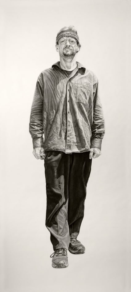 Joel Daniel Phillips large scale pencil drawing of man