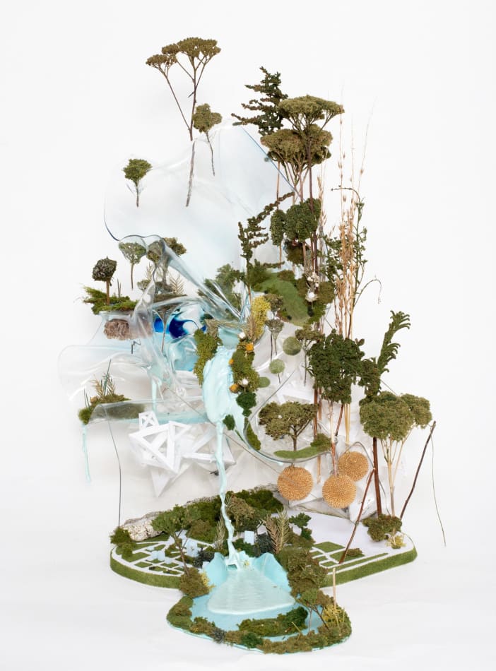 Gregory Euclide mixed media abstracted nature scene