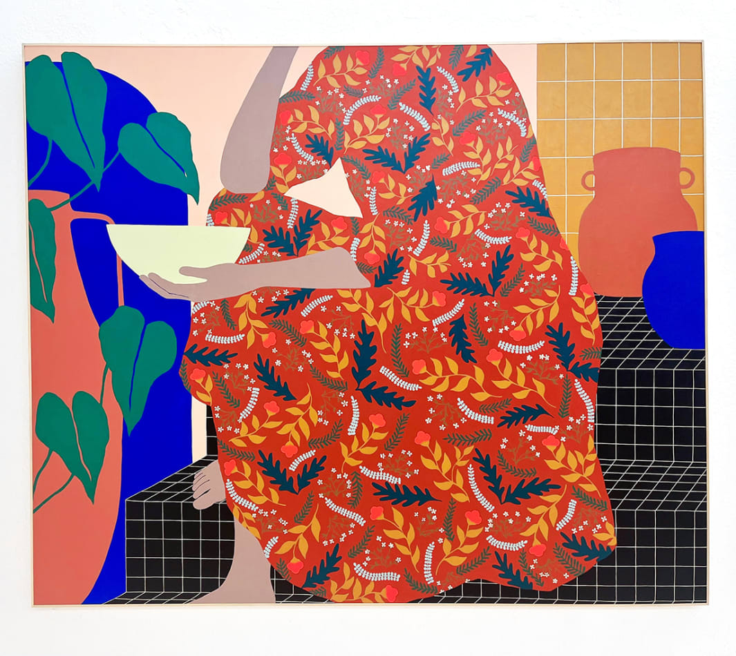Carmen McNall's painting of a woman holding a bowl
