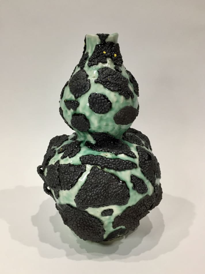 Cathy Lu, Vase (Gourd Shape with Black Growths), 2018 Hashimoto