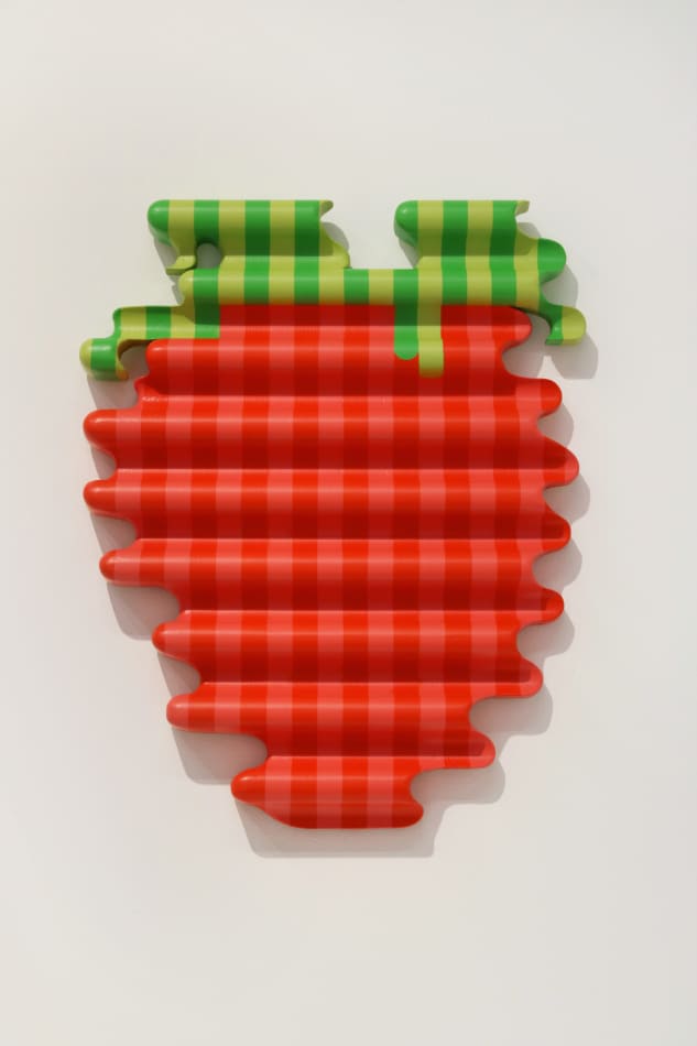 sculpture of an abstracted strawberry