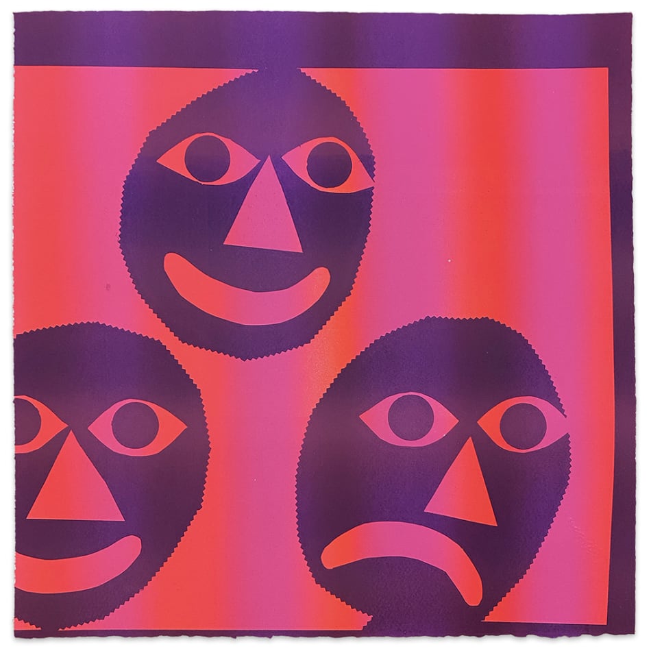 Karen Lederer faces monoprint