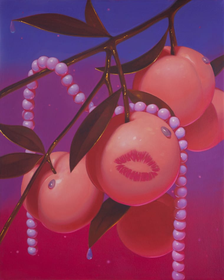 Megan Ellen MacDonald painting of oranges and pearls