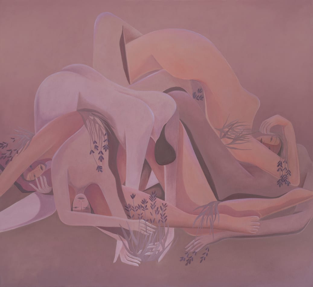 Laura Berger painting of reclining figures