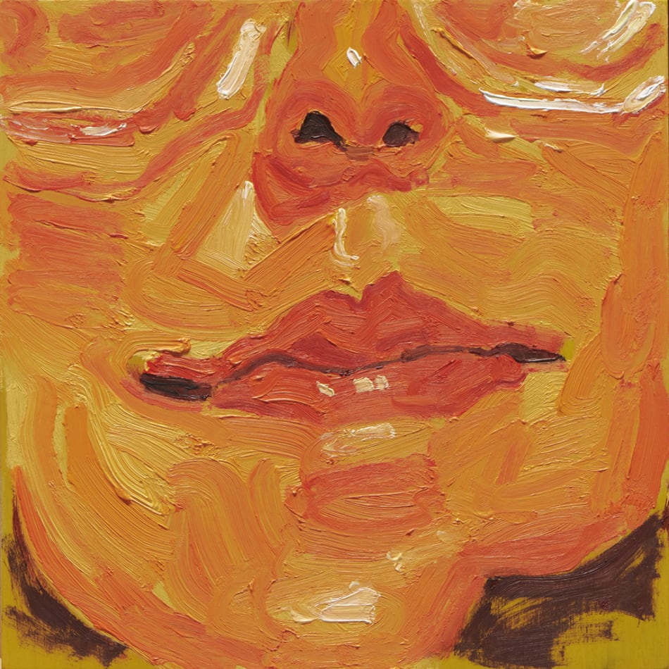 Emilio Villalba painting of woman in orange
