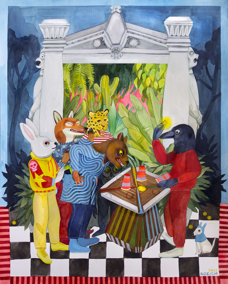 Stacey Rozich animals in clothes playing game